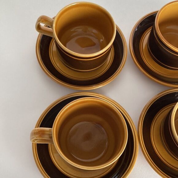 Vintage MCM Royal‎ Alma Staffordshire Ironware Cups and Sucers Set of 4 - Picture 5 of 16